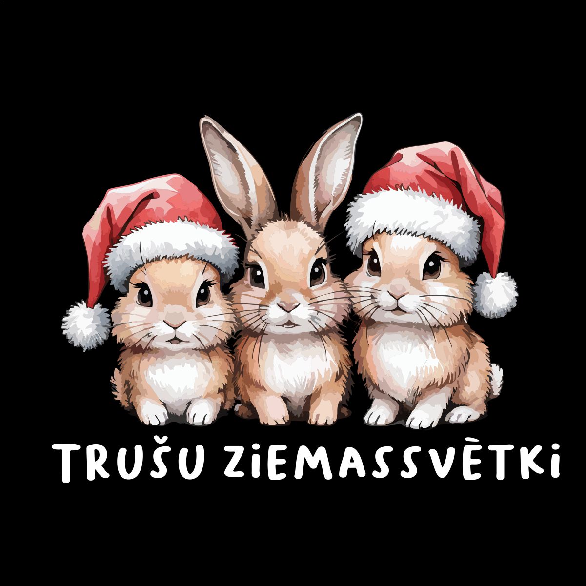 Melns UNISEX džemperis bez kapuces "Trušu Ziemassvētki"