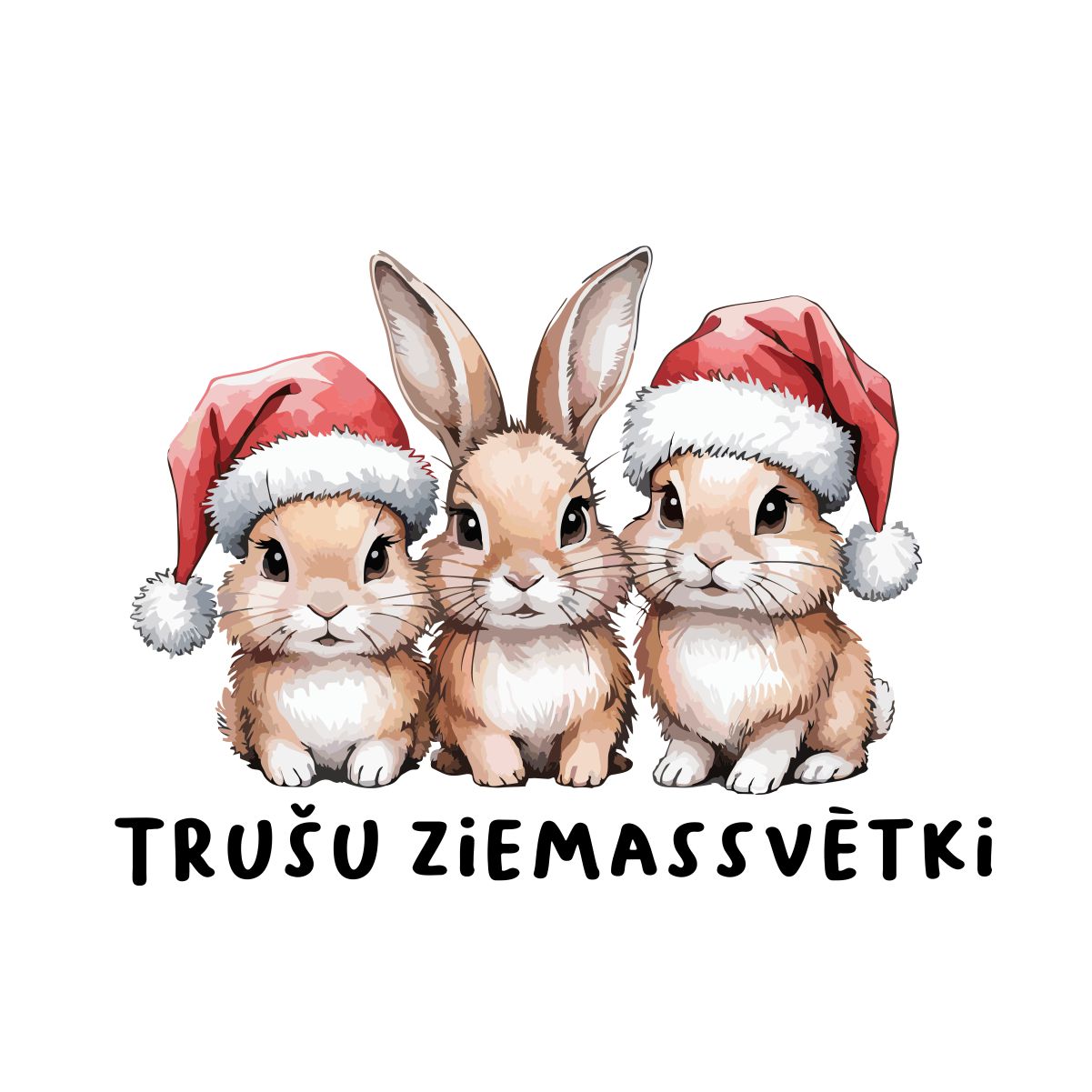 Balti UNISEX krekli "Trušu Ziemassvētki"