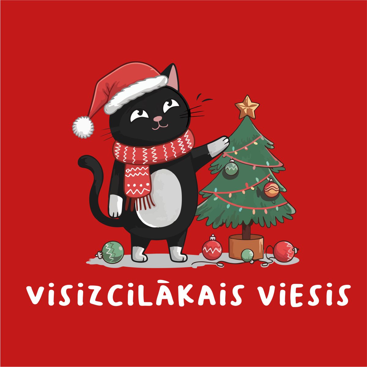 Sarkans UNISEX džemperis bez kapuces "Visizcilākais viesis"