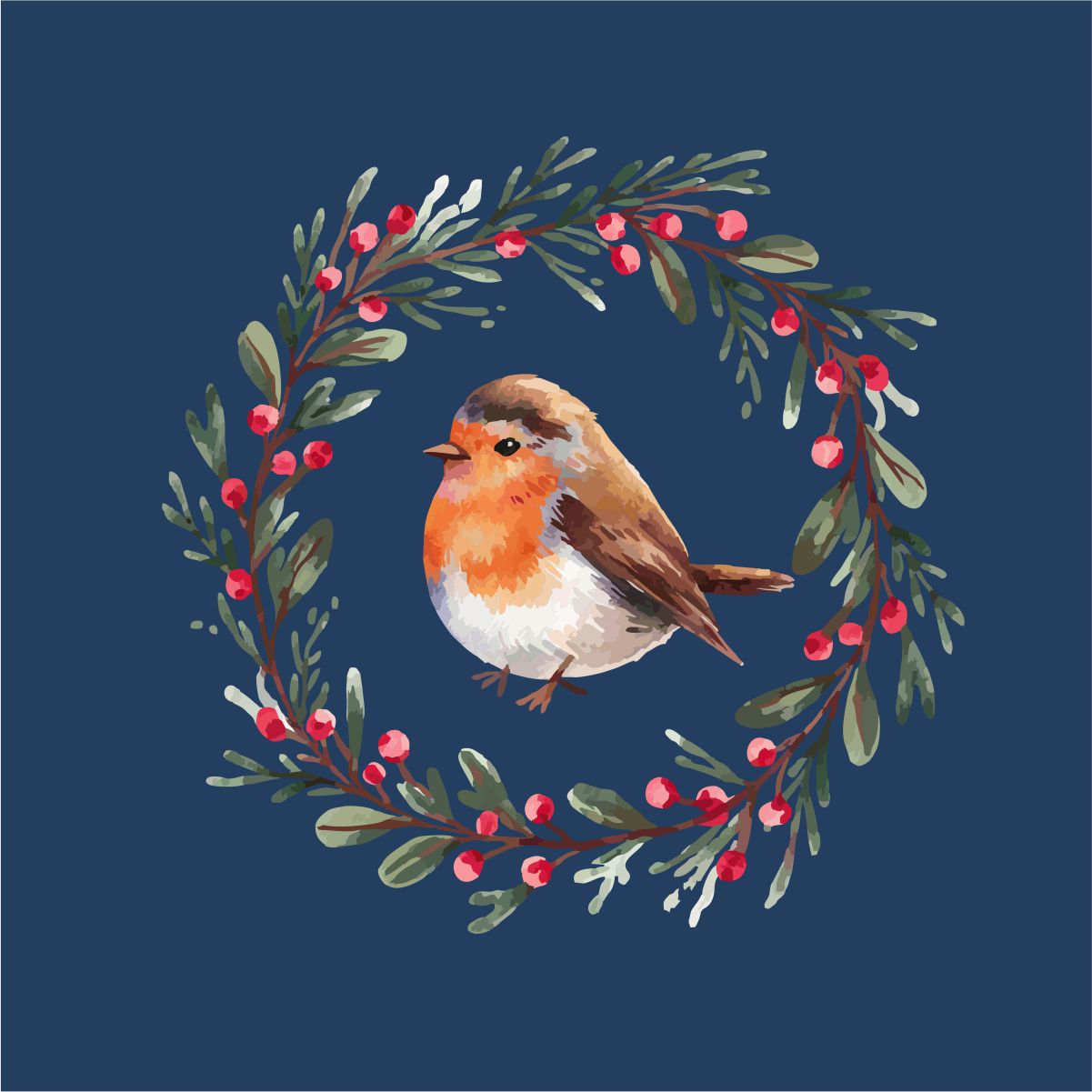 Sinine UNISEX pusaer ilma kapuutsita "Jõululinnuke"