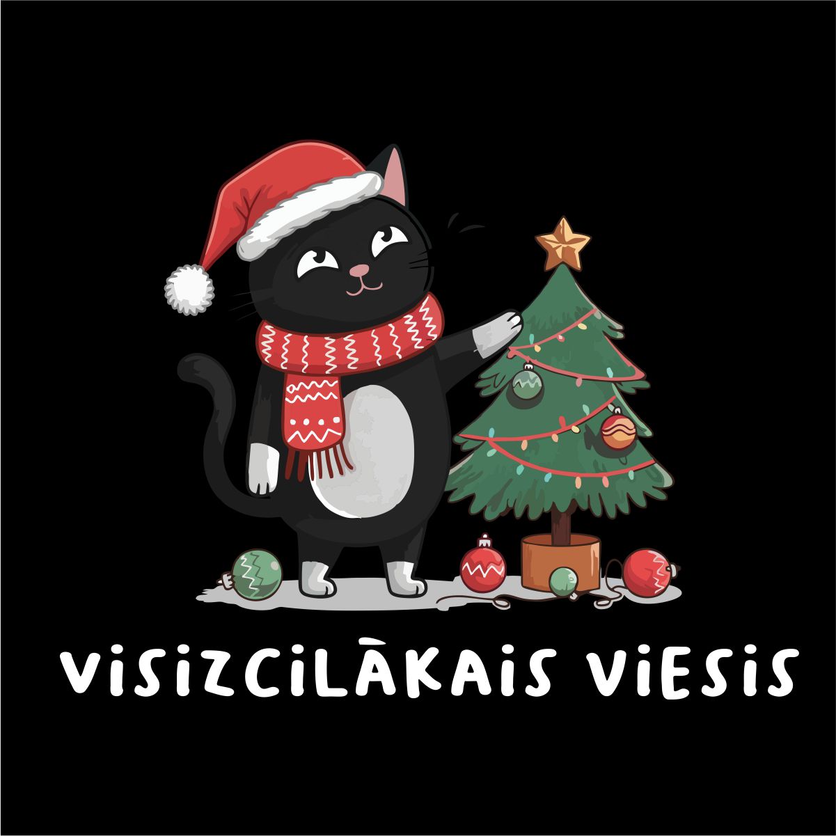 Melns UNISEX džemperis bez kapuces "Visizcilākais viesis"