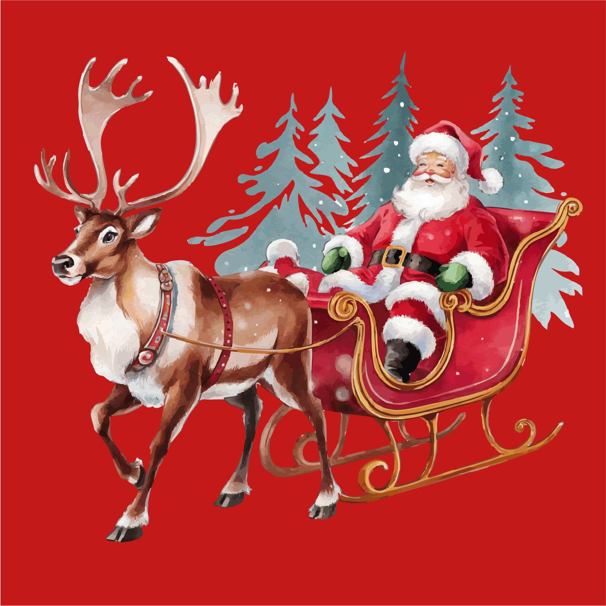 Sarkans UNISEX džemperis bez kapuces "Ziemassvētku brīnums"