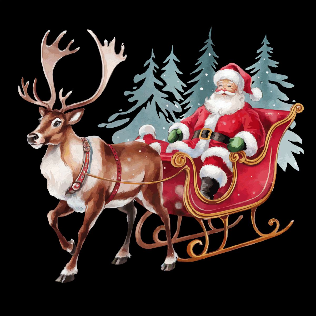 Melns UNISEX džemperis bez kapuces "Ziemassvētku brīnums"