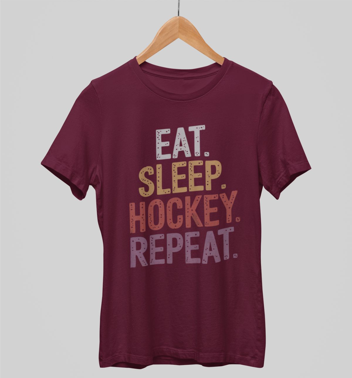 Bordo krāsas uniseksa "Eat sleep hockey repeat"