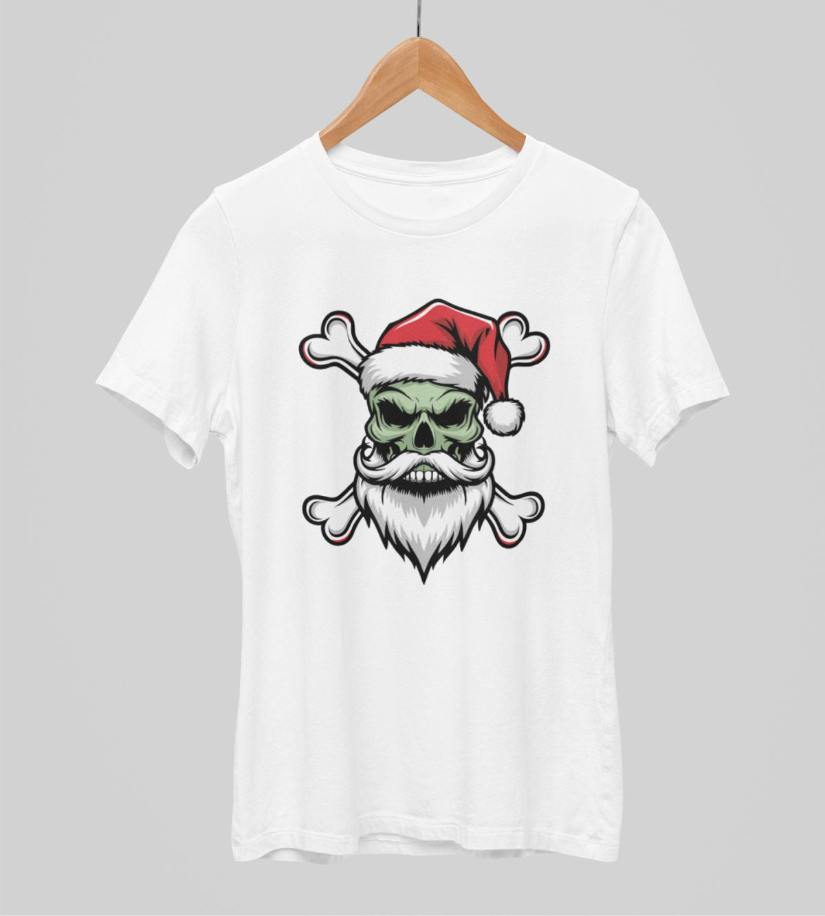 Balti UNISEX krekli "Ziemassvētku galvaskauss"