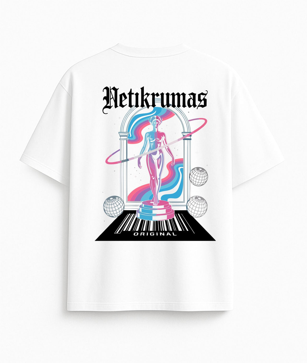 BALTI OVERSIZED MARŠKINĖLIAI "NETIKRUMAS"