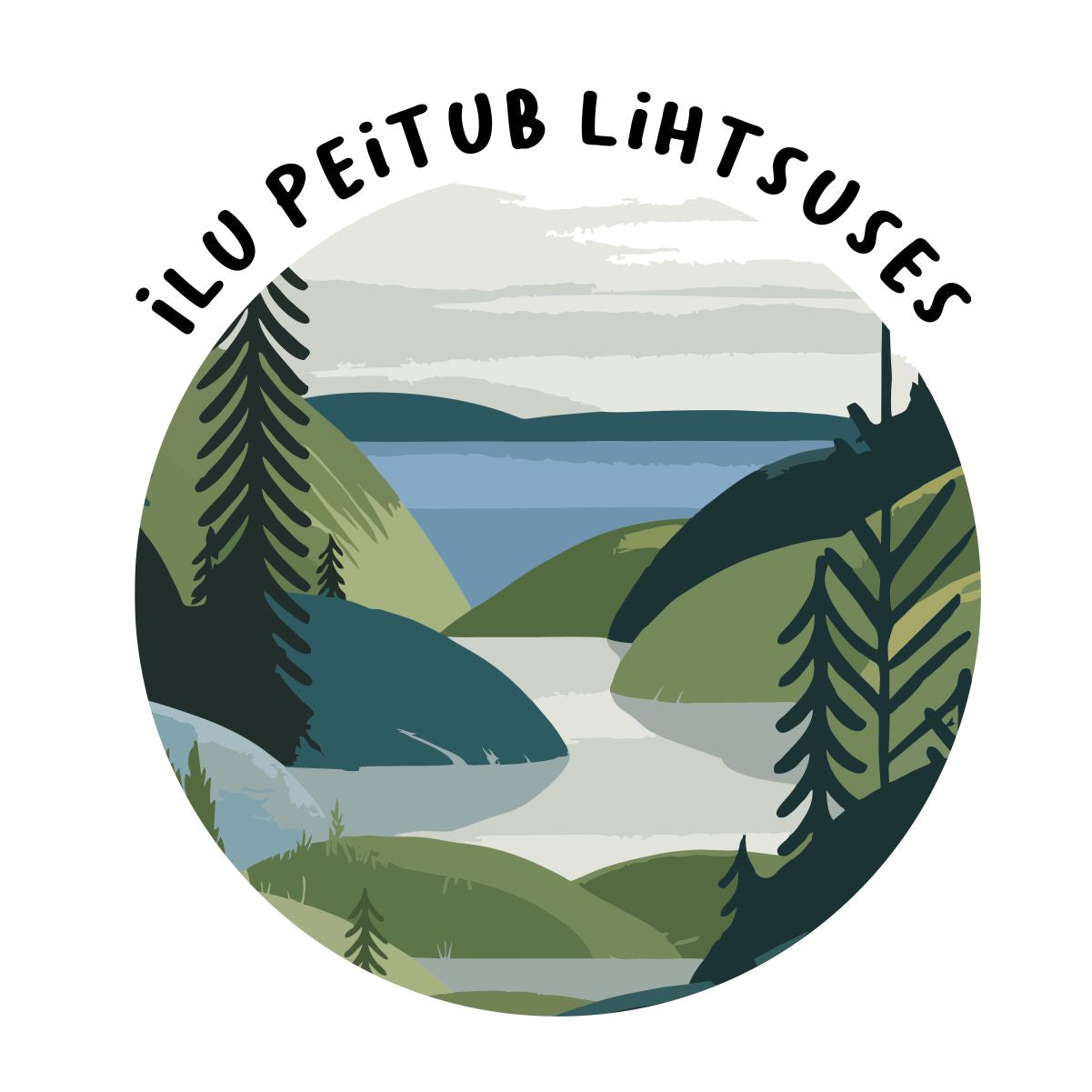 Valged UNISEX T-särgid "Ilu peitub lihtsuses"