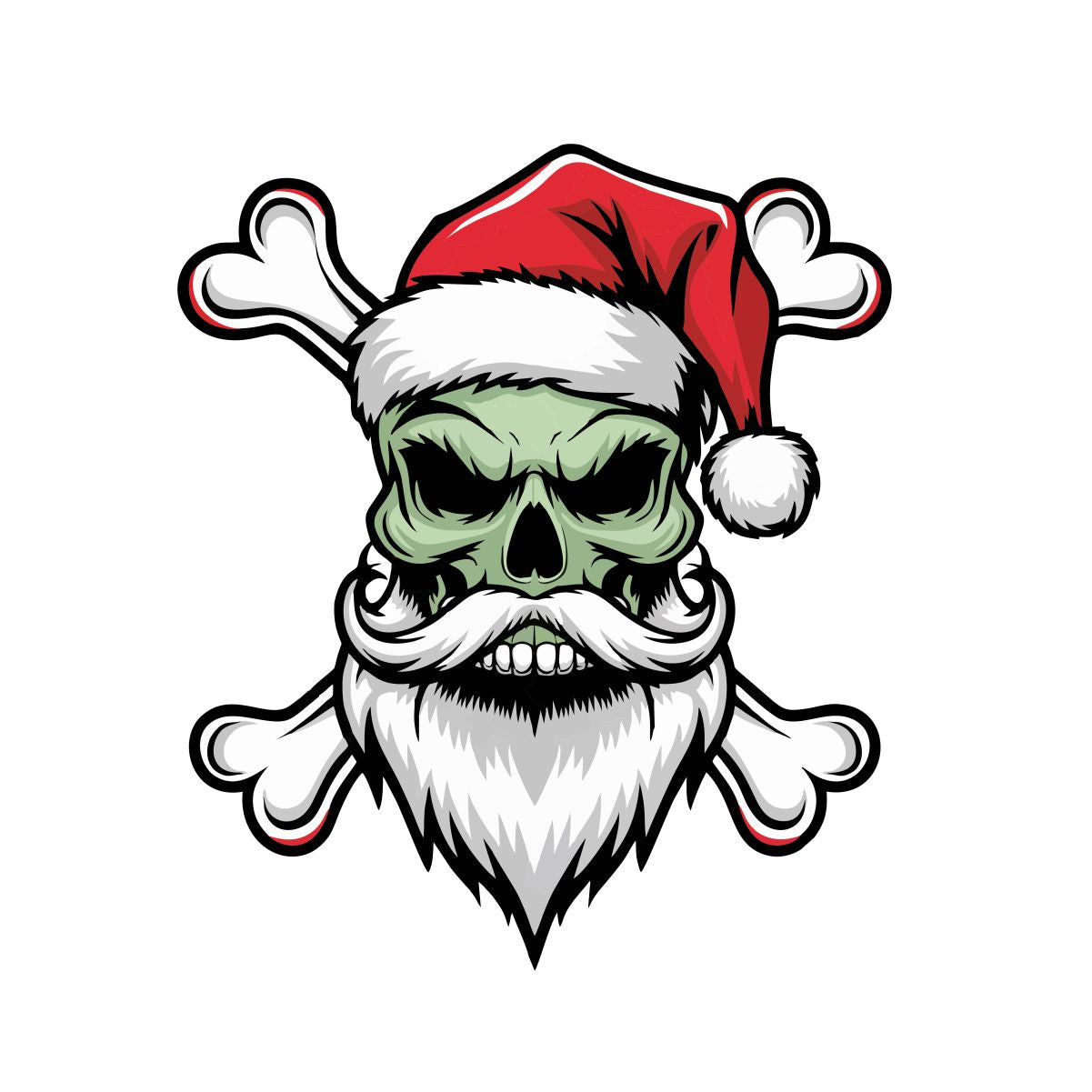 Balti UNISEX krekli "Ziemassvētku galvaskauss"