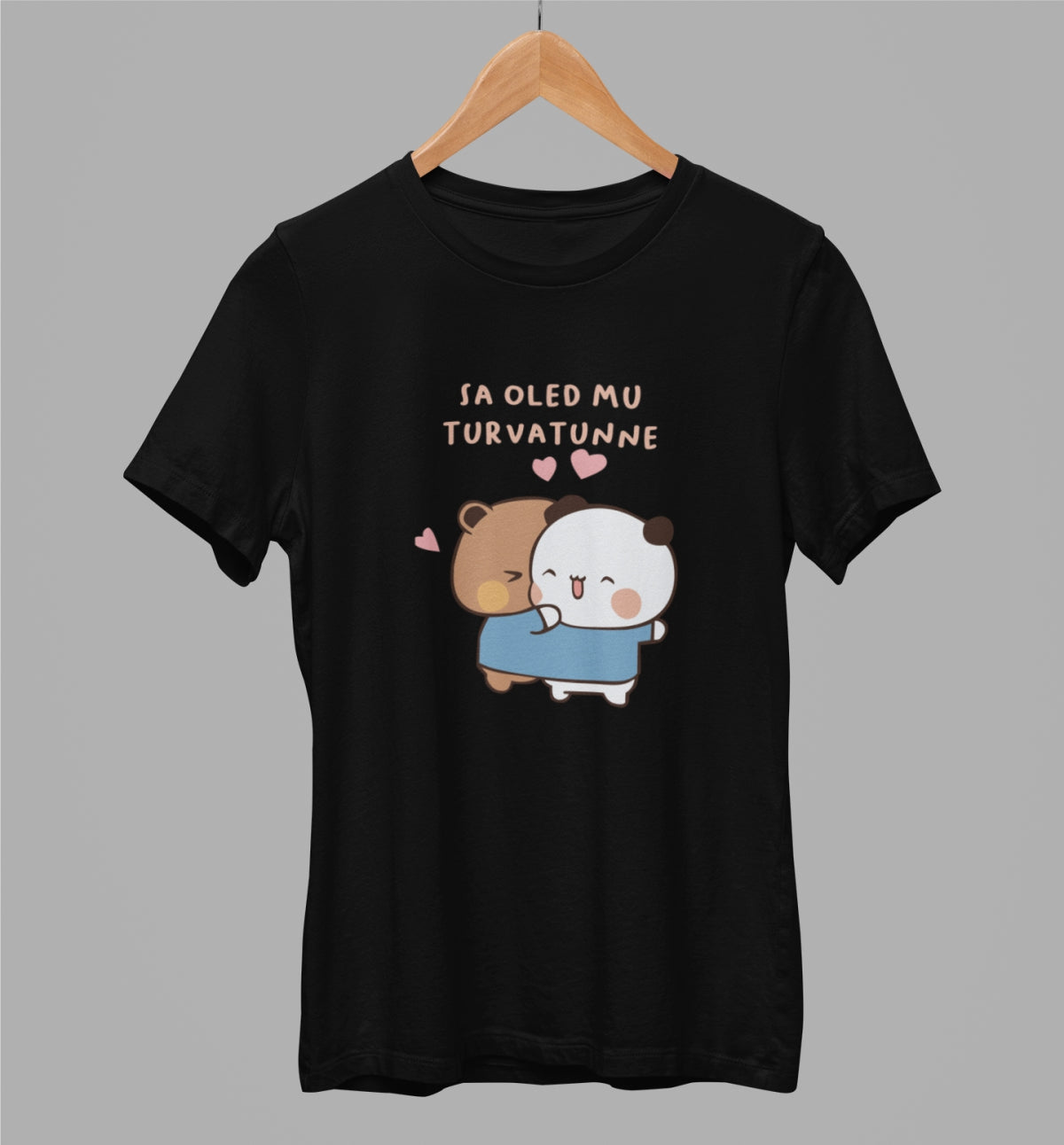 Must unisex T-särk "Sa oled mu turvatunne"