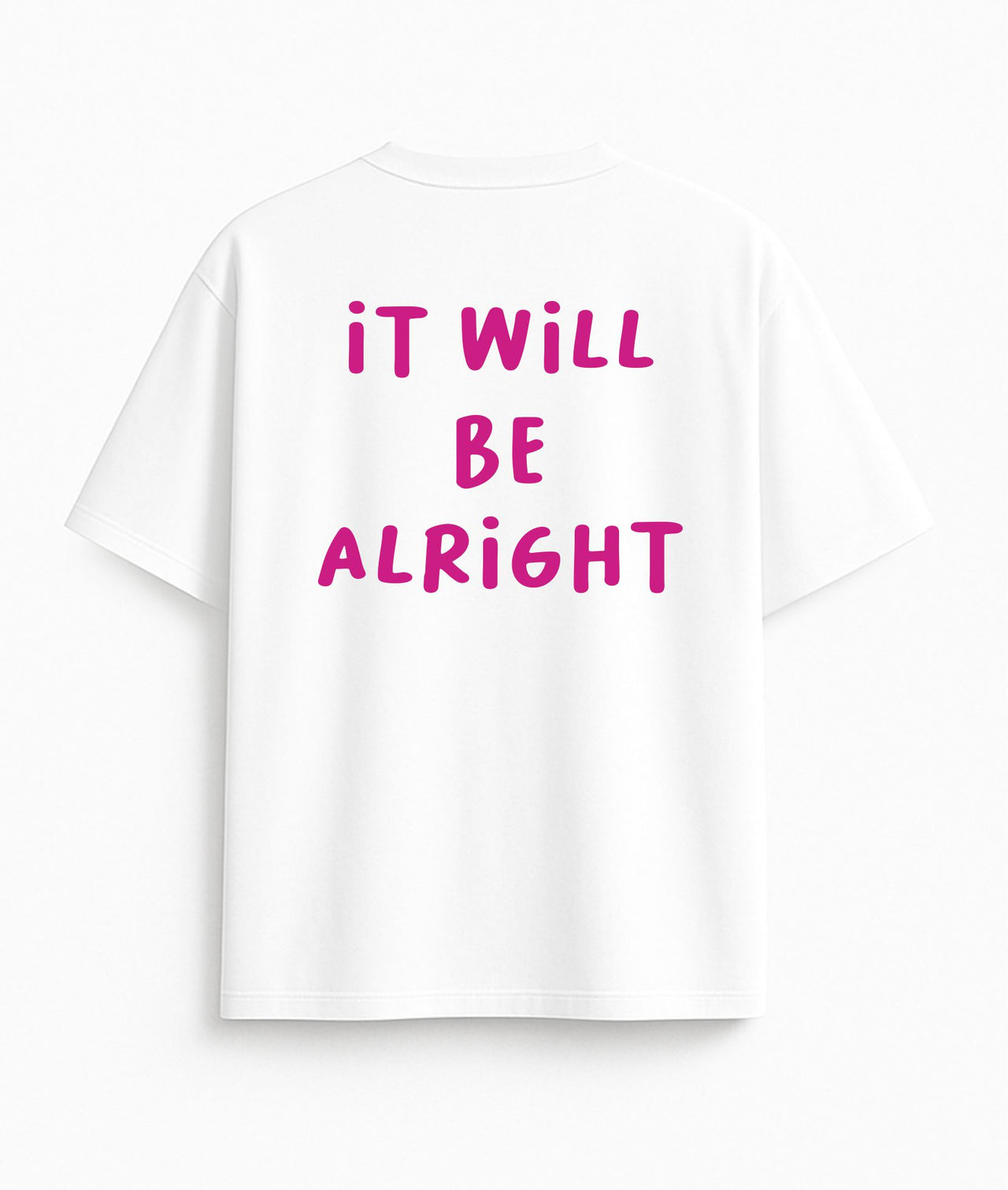 Oversized white T-shirt "Alright"