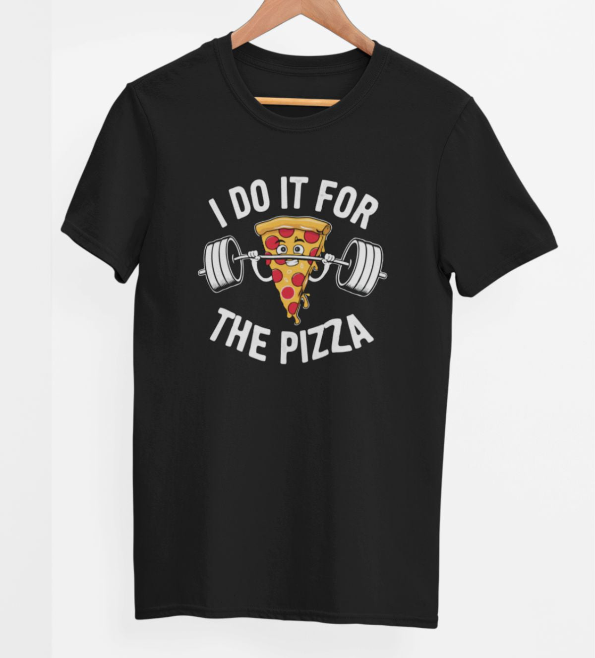 Svart UNISEX T-shirt “Do it for pizza”