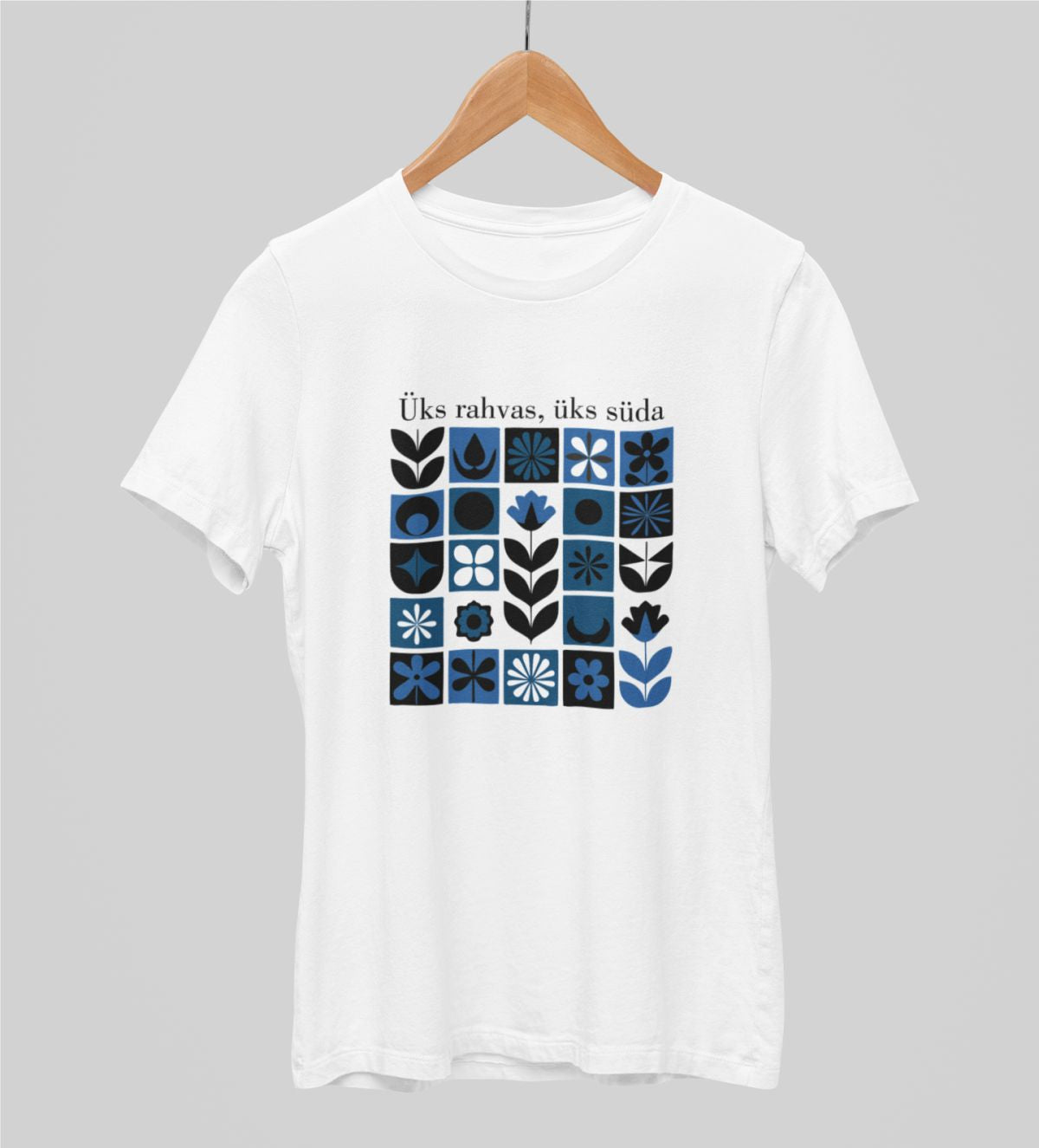 Valged UNISEX T-särgid "Üks rahvas, üks süda"