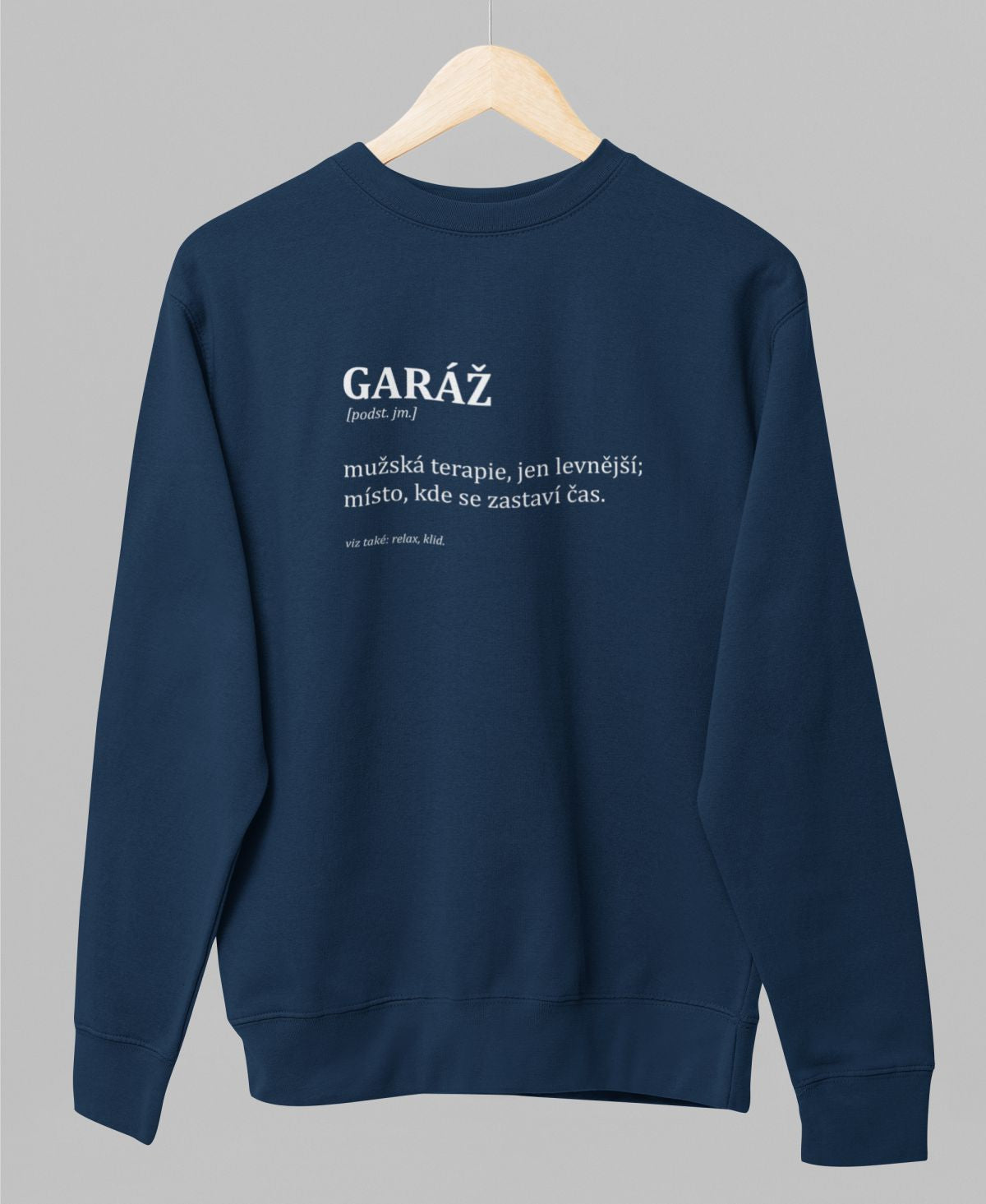 Modrá unisex mikina "GARÁŽ"