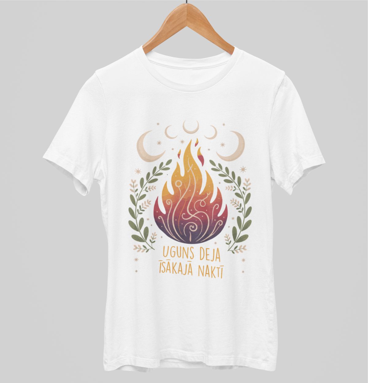 Balti UNISEX krekli "Uguns deja īsākajā naktī"