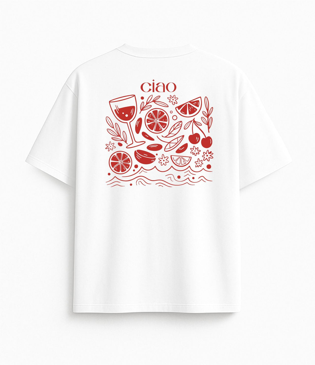 BALTI OVERSIZED MARŠKINĖLIAI "CIAO"