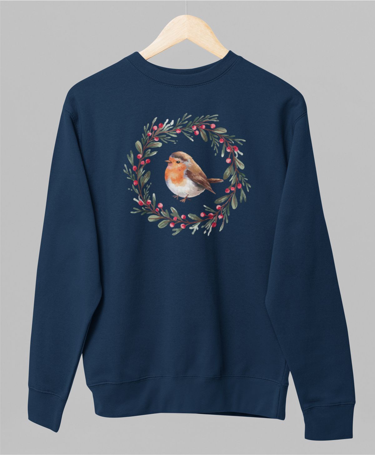 Sinine UNISEX pusaer ilma kapuutsita "Jõululinnuke"