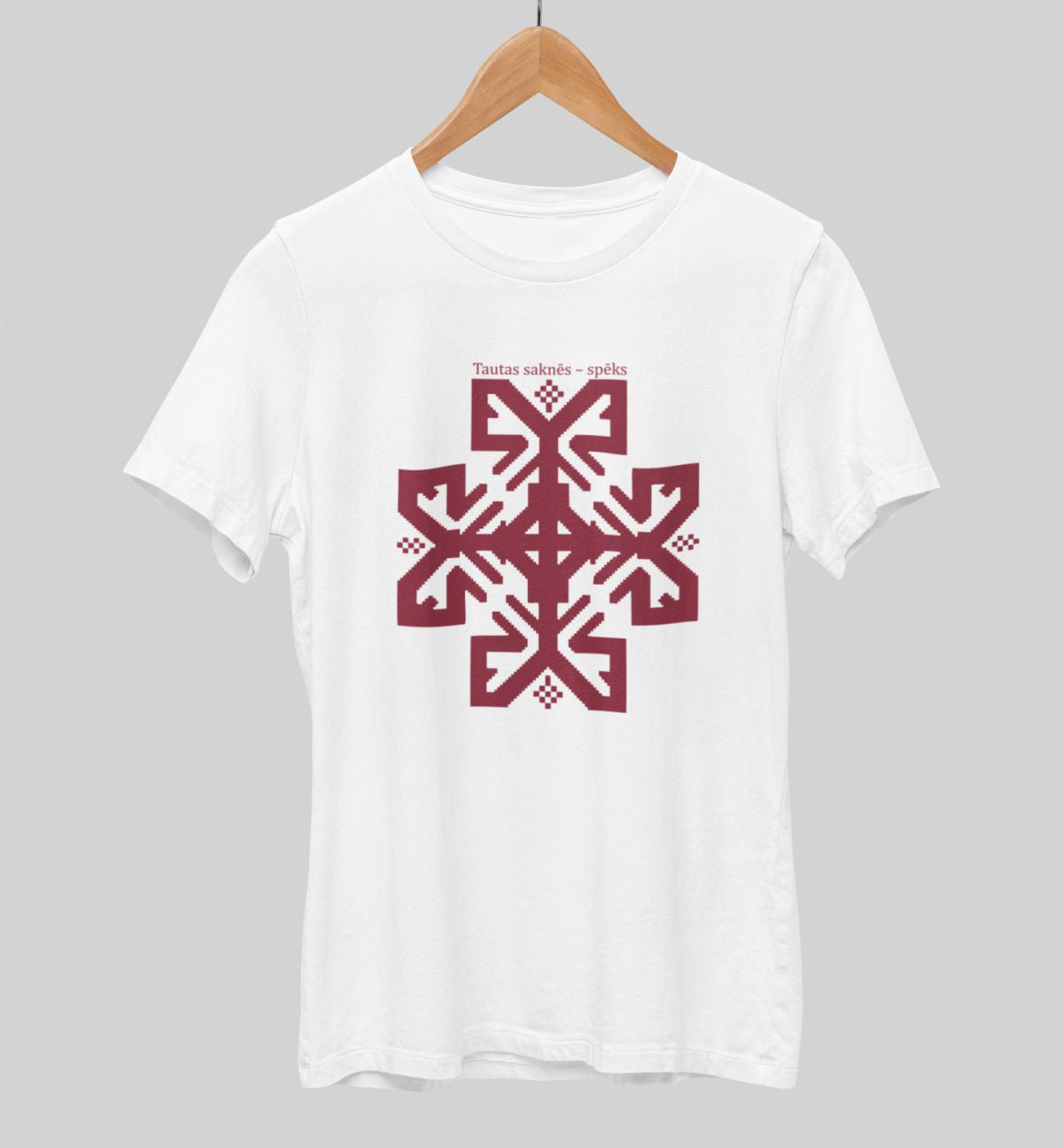 Balti UNISEX krekli "Tautas saknēs – spēks"