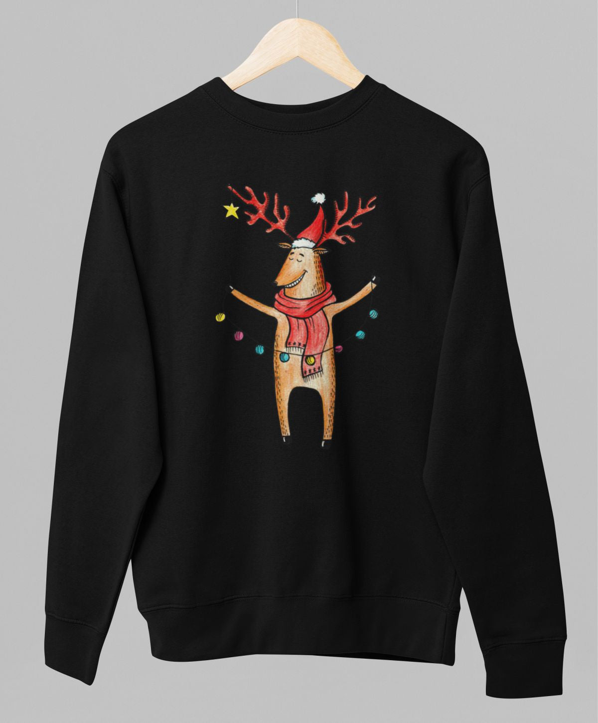 Melns UNISEX džemperis bez kapuces "Alnis"