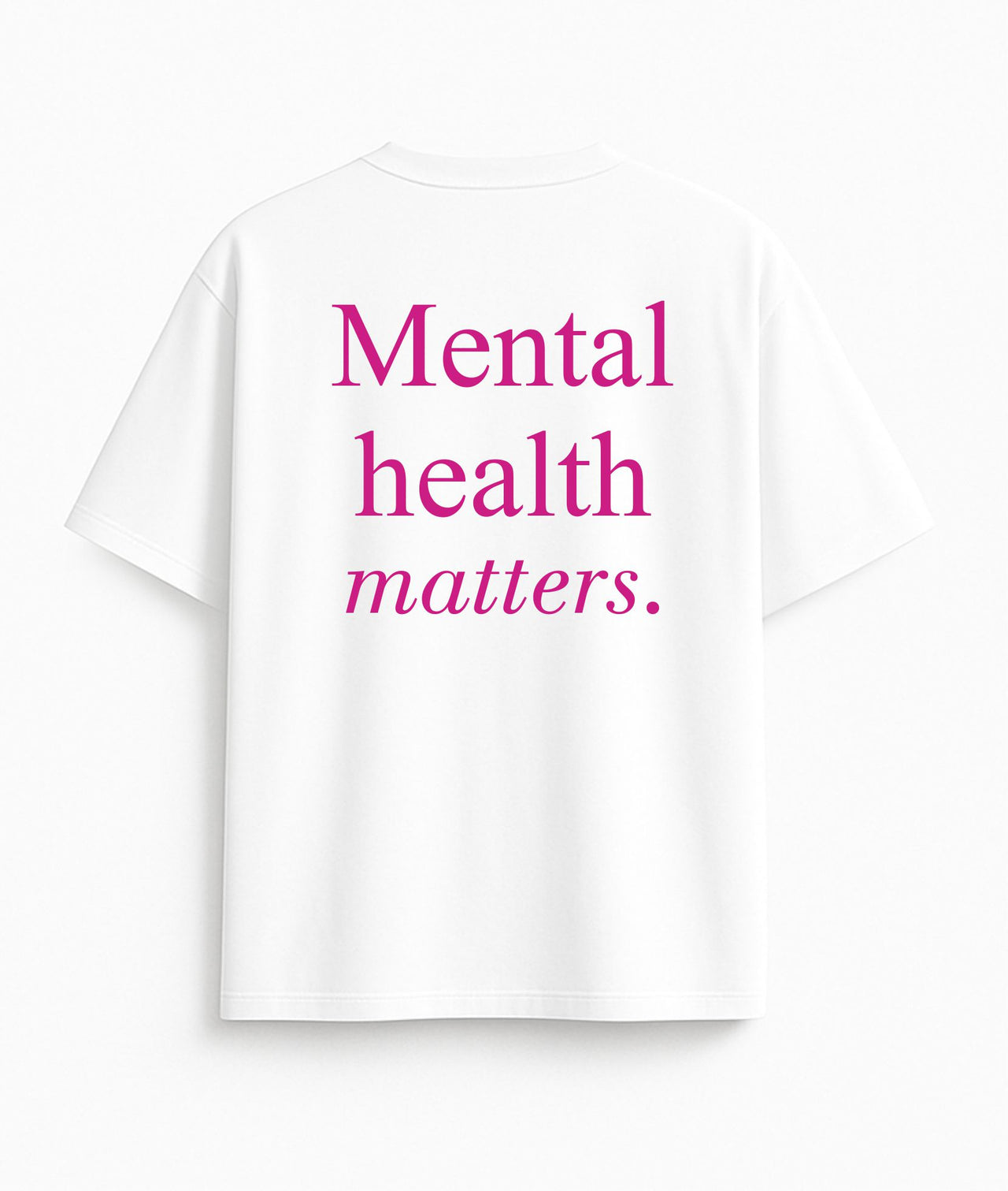 Oversized white T-shirt "Mental health"