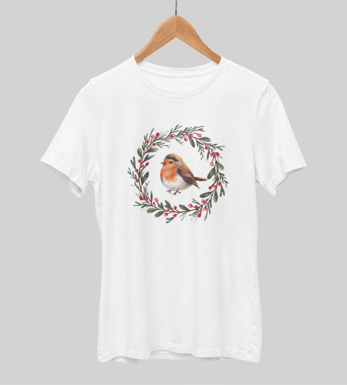 Balti UNISEX krekli "Ziemassvētku putniņš"