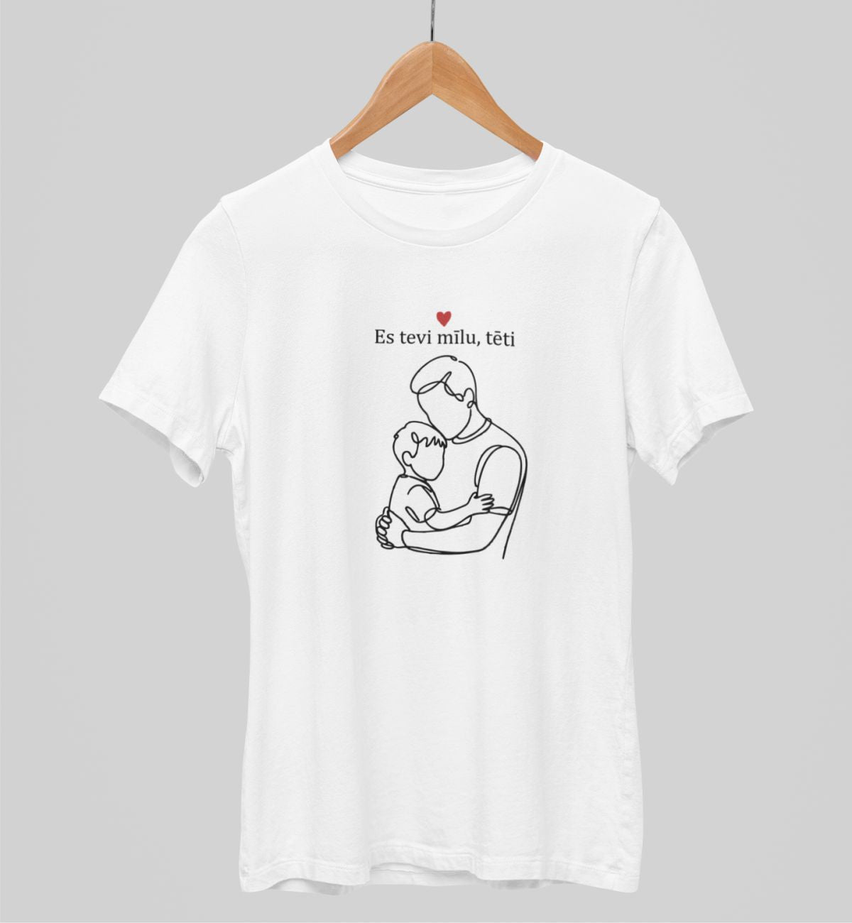 Balti UNISEX krekli "Es tevi mīlu, tēti"