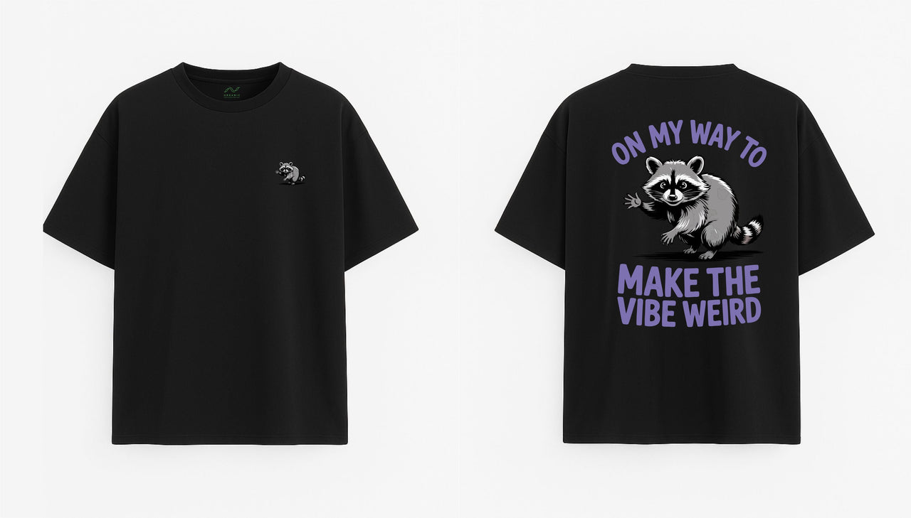 JUODI OVERSIZED MARŠKINĖLIAI "ON MY WAY"