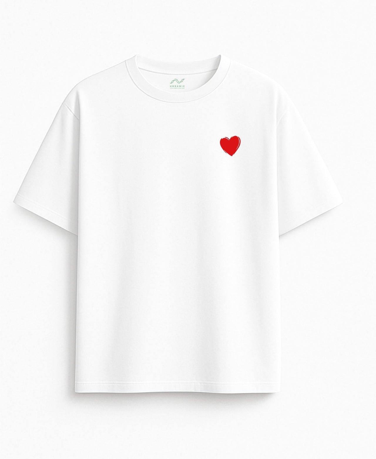 BALTI OVERSIZED MARŠKINĖLIAI "THE WORLD NEEDS MORE LOVE"