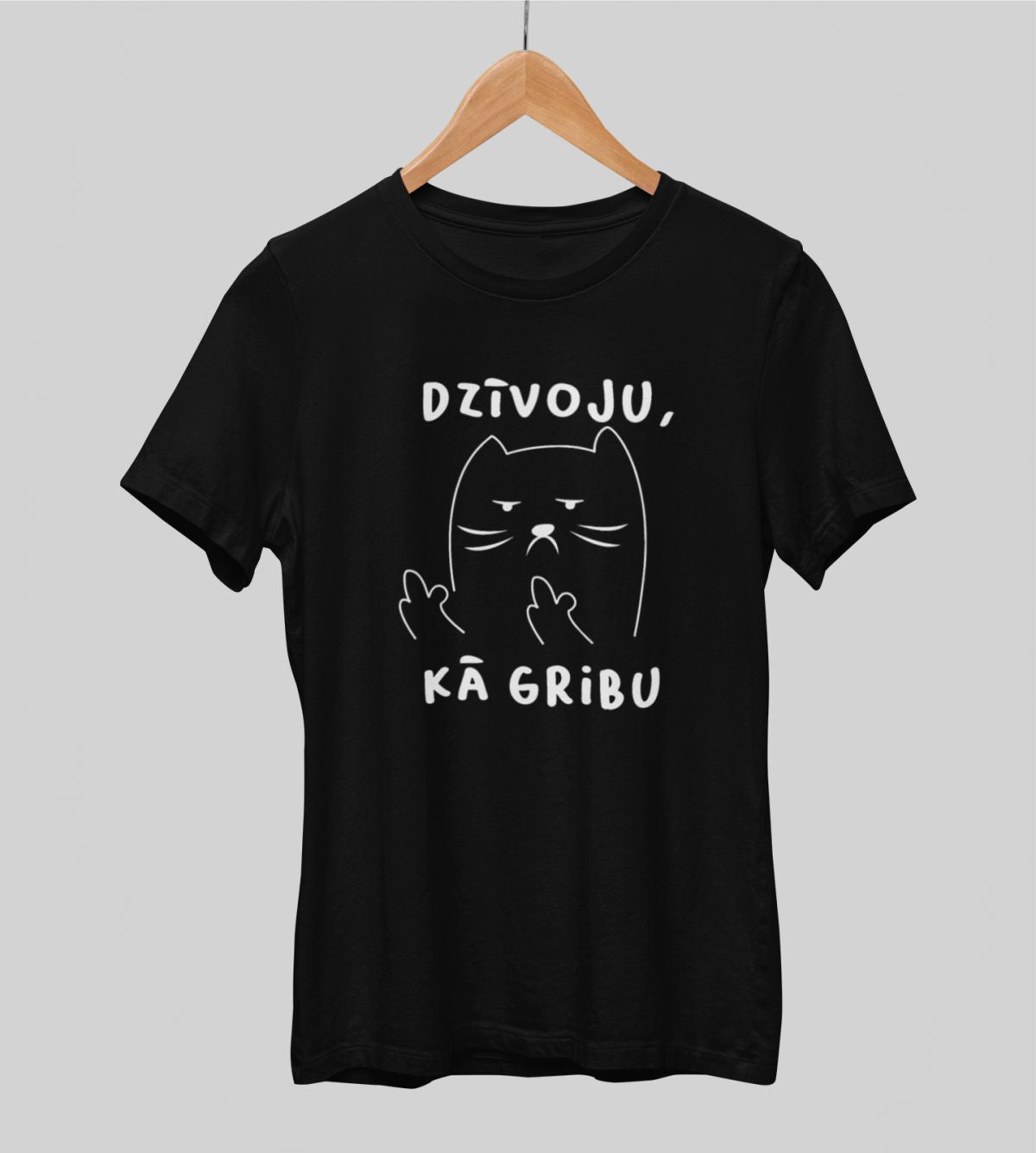 Melni UNISEX krekli "Dzīvoju, kā gribu"