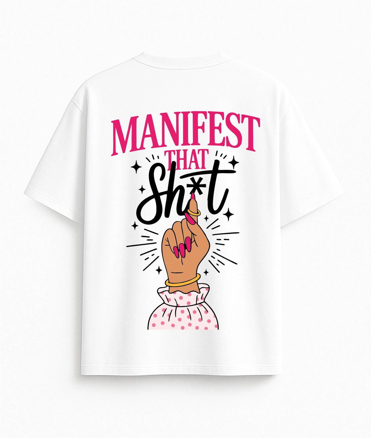 BALTI OVERSIZED MARŠKINĖLIAI "MANIFEST"