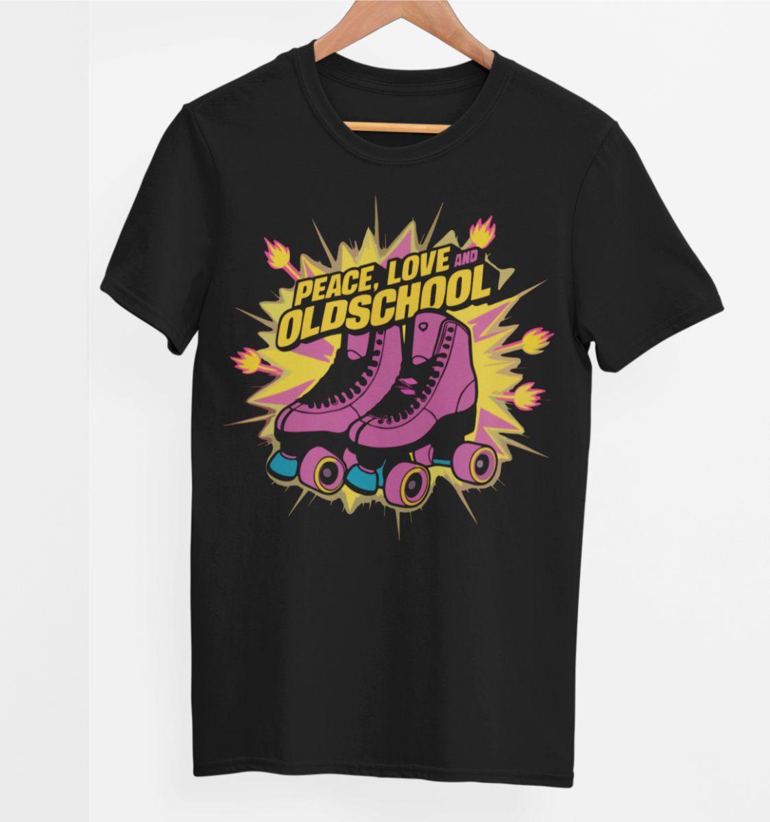 Mustad UNISEX T-särgid "Peace, love and oldschool"