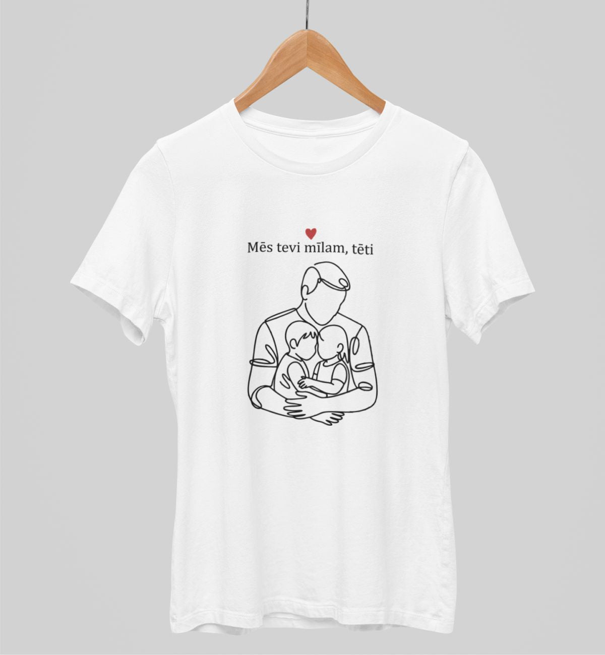 Balti UNISEX krekli "Mēs tevi mīlam, tēti"