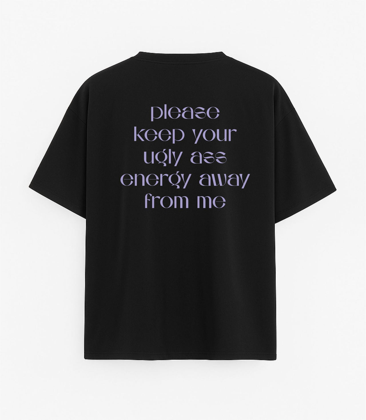 JUODI OVERSIZED MARŠKINĖLIAI "AWAY FROM ME"