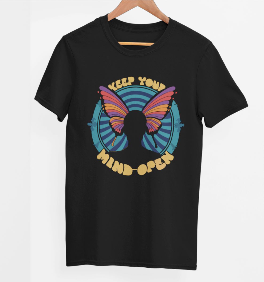 Svart UNISEX T-shirt ”Keep your mind open”