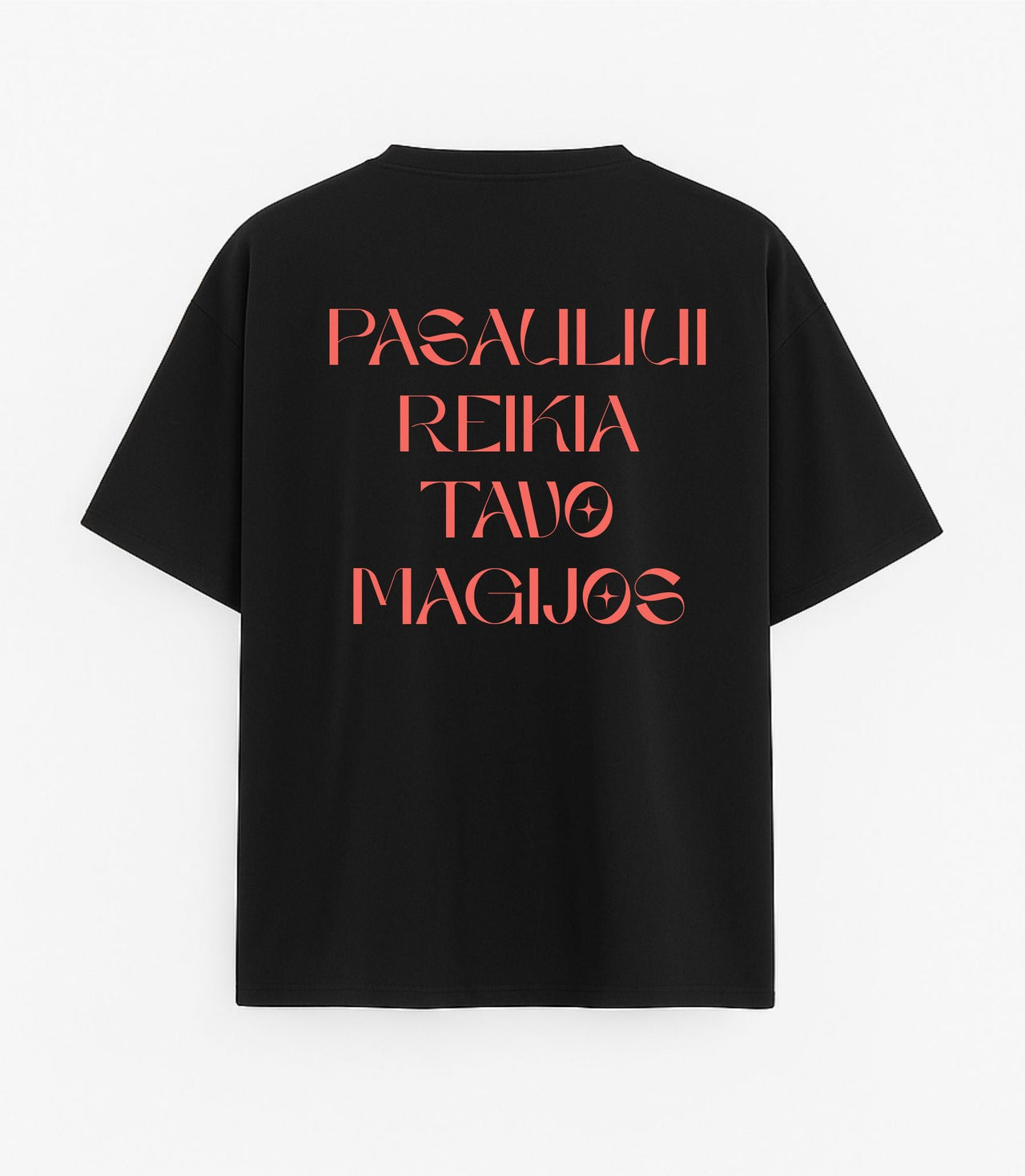 JUODI OVERSIZED MARŠKINĖLIAI "MAGIJA"