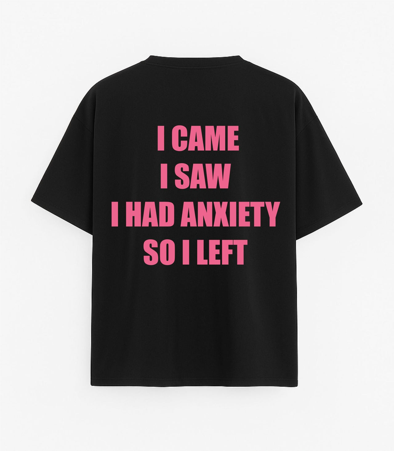 JUODI OVERSIZED MARŠKINĖLIAI "ANXIETY"
