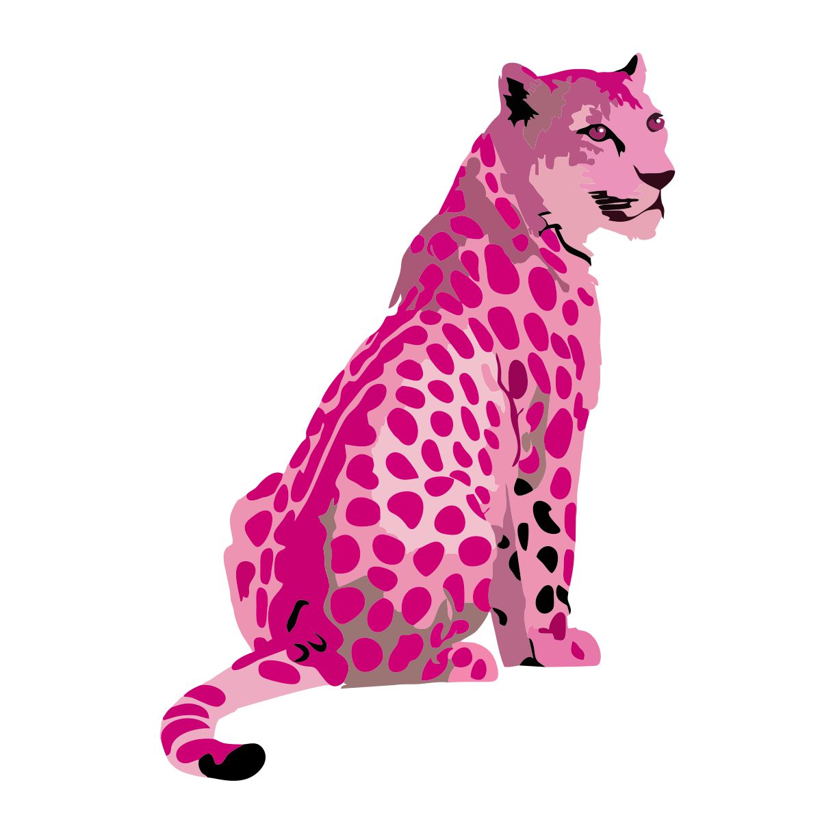 Vit UNISEX T-shirt “Pink Leopard”