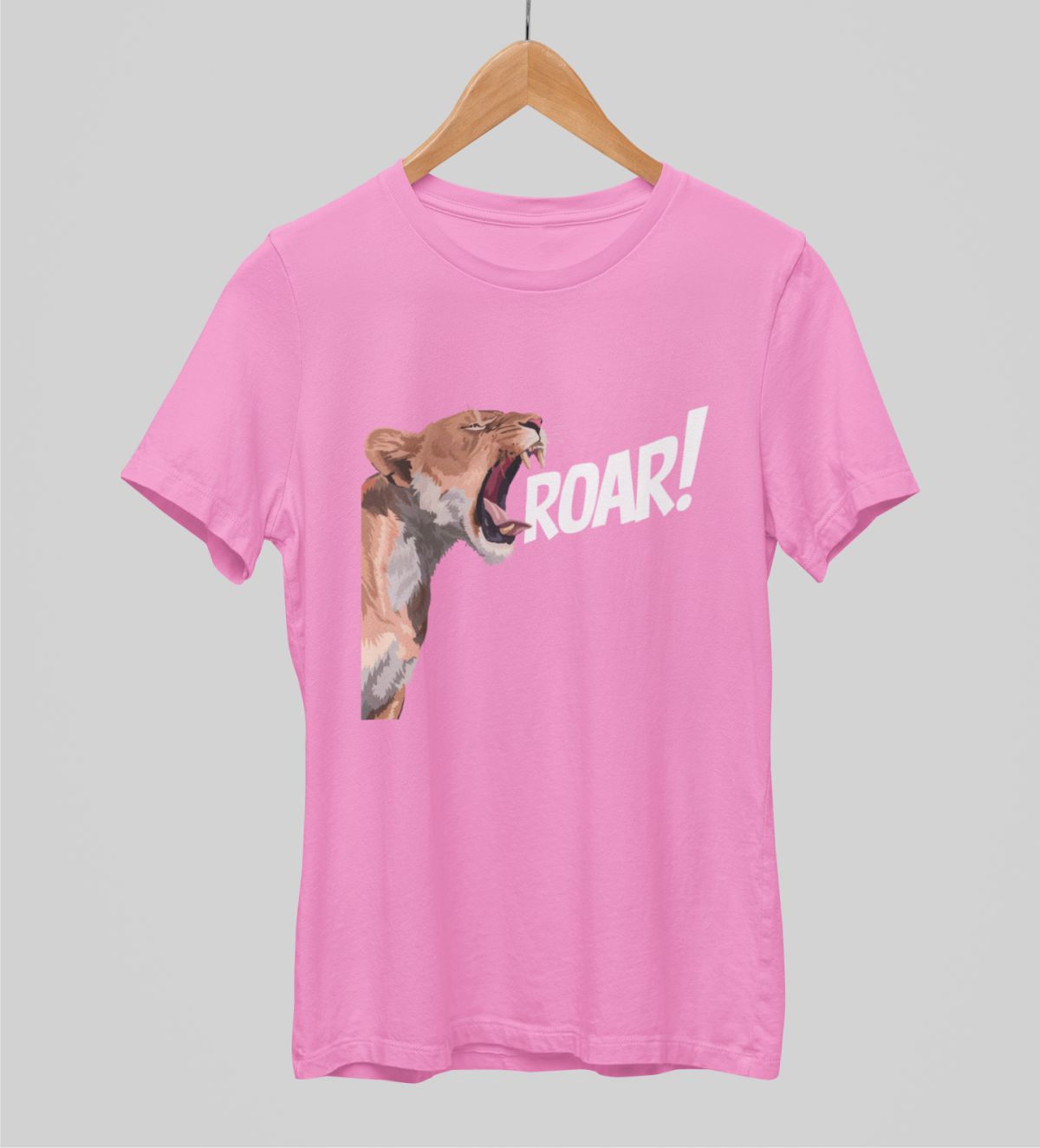 Růžové unisex tričko "Roar"