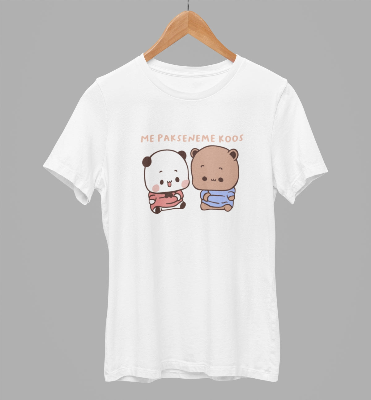 Valge unisex T-särk "Me pakseneme koos"