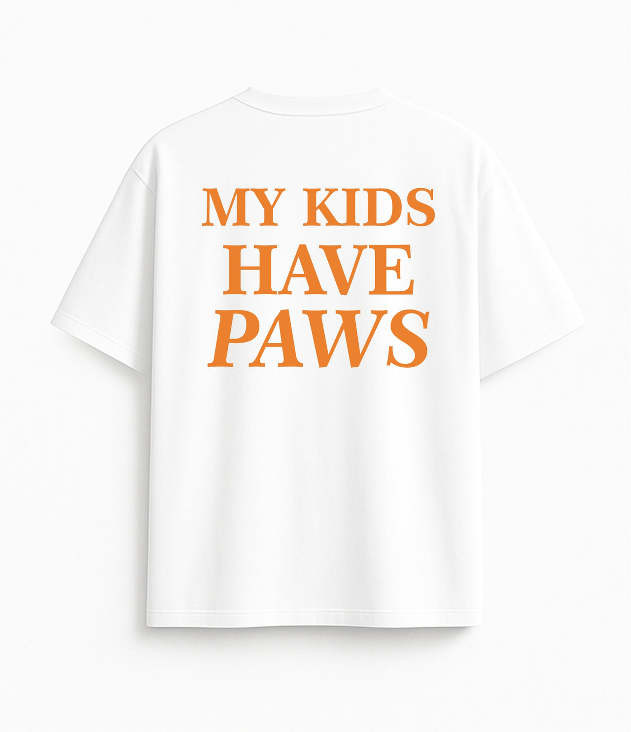 Oversized white T-shirt "My kids have paws"