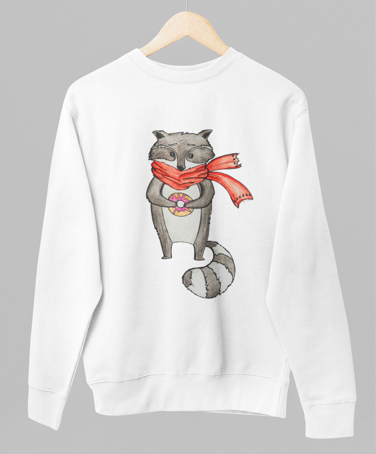 Valge UNISEX dressipluus ilma kapuutsita "Mäger"