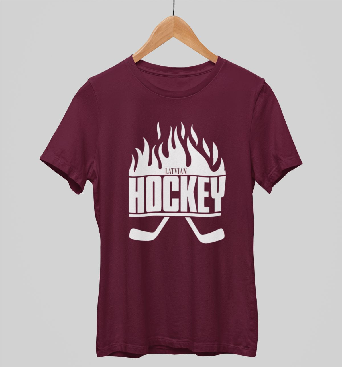Bordo krāsas uniseksa"Latvian hockey"