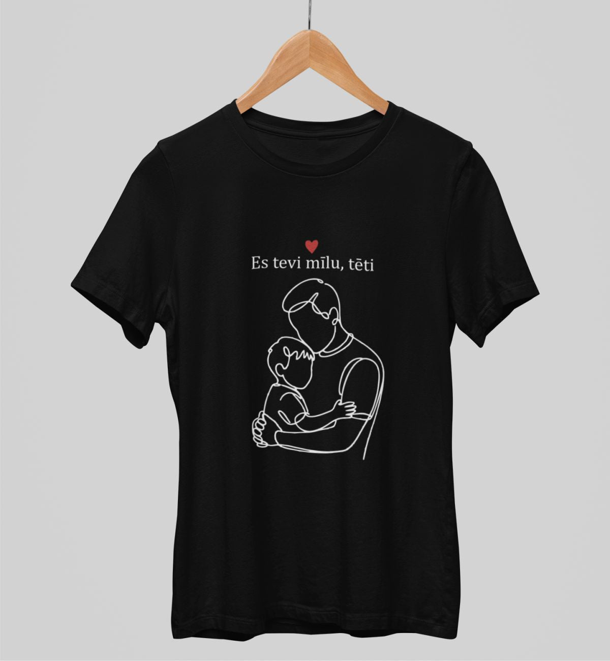 Melni unisex krekli "Es tevi mīlu, tēti"
