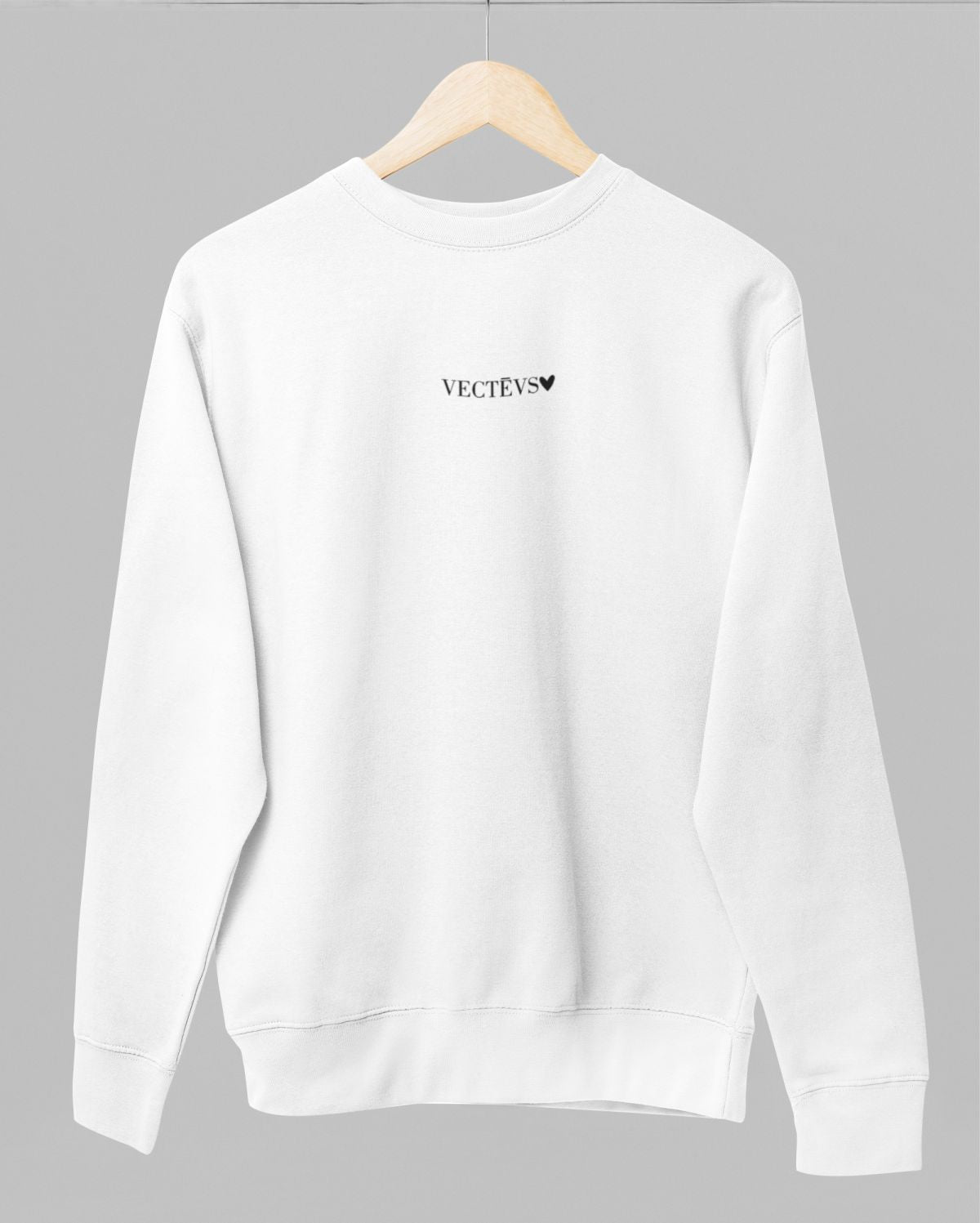 Balts UNISEX džemperis bez kapuces "Vectēvs ar sirsniņu"