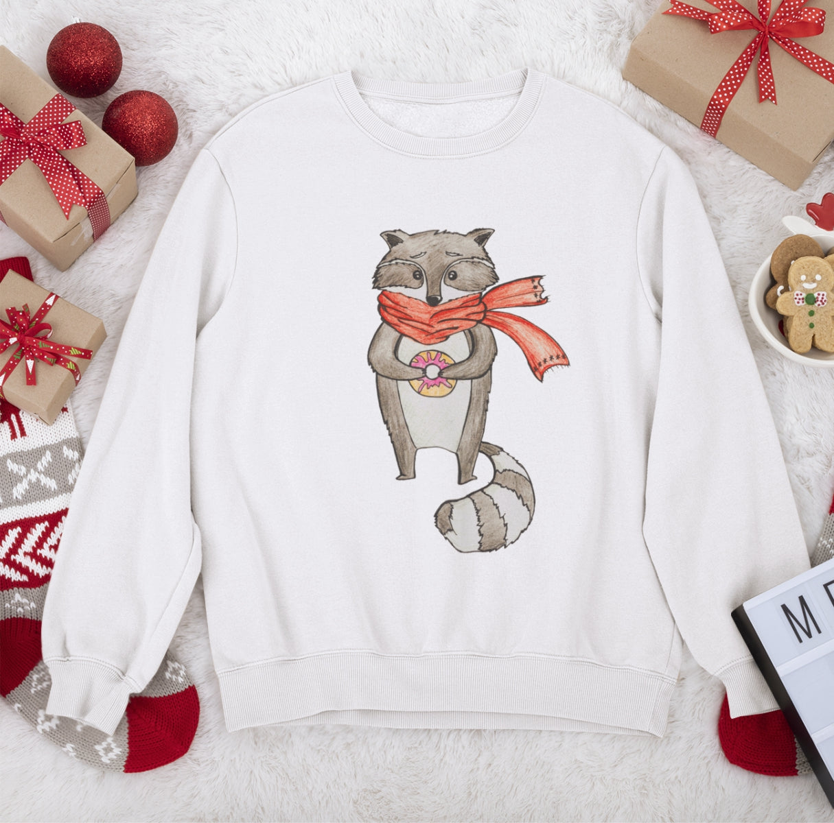 Balts UNISEX džemperis bez kapuces "Jenots"