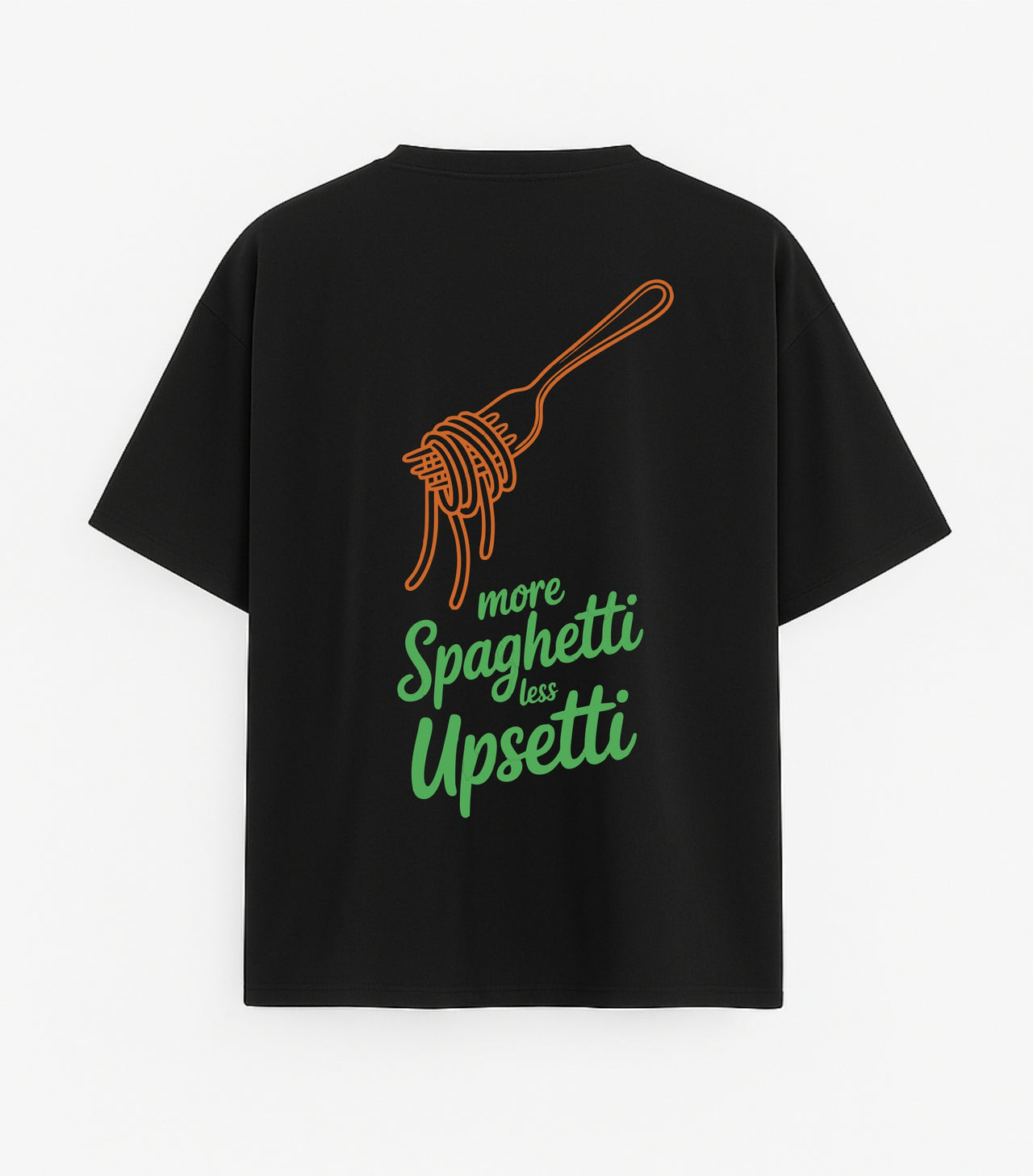 Oversized black T-shirt "Pasta is love"