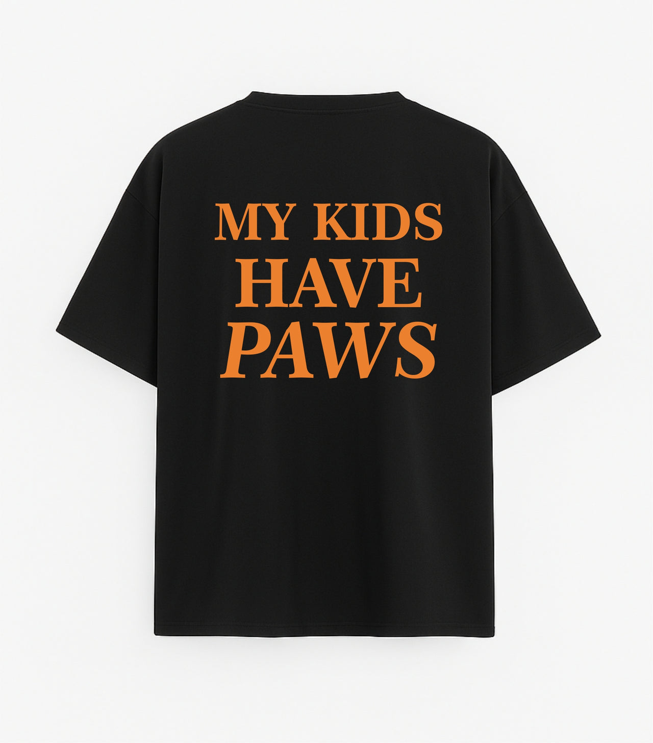 Oversized black T-shirt "My kids have paws"