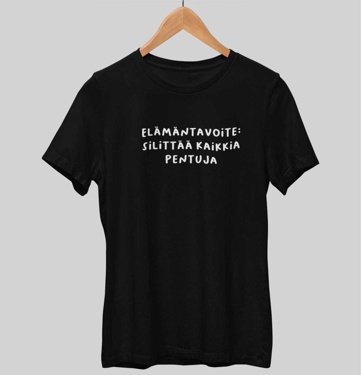 Mustat unisex T-paidat "Elämäntavoite"