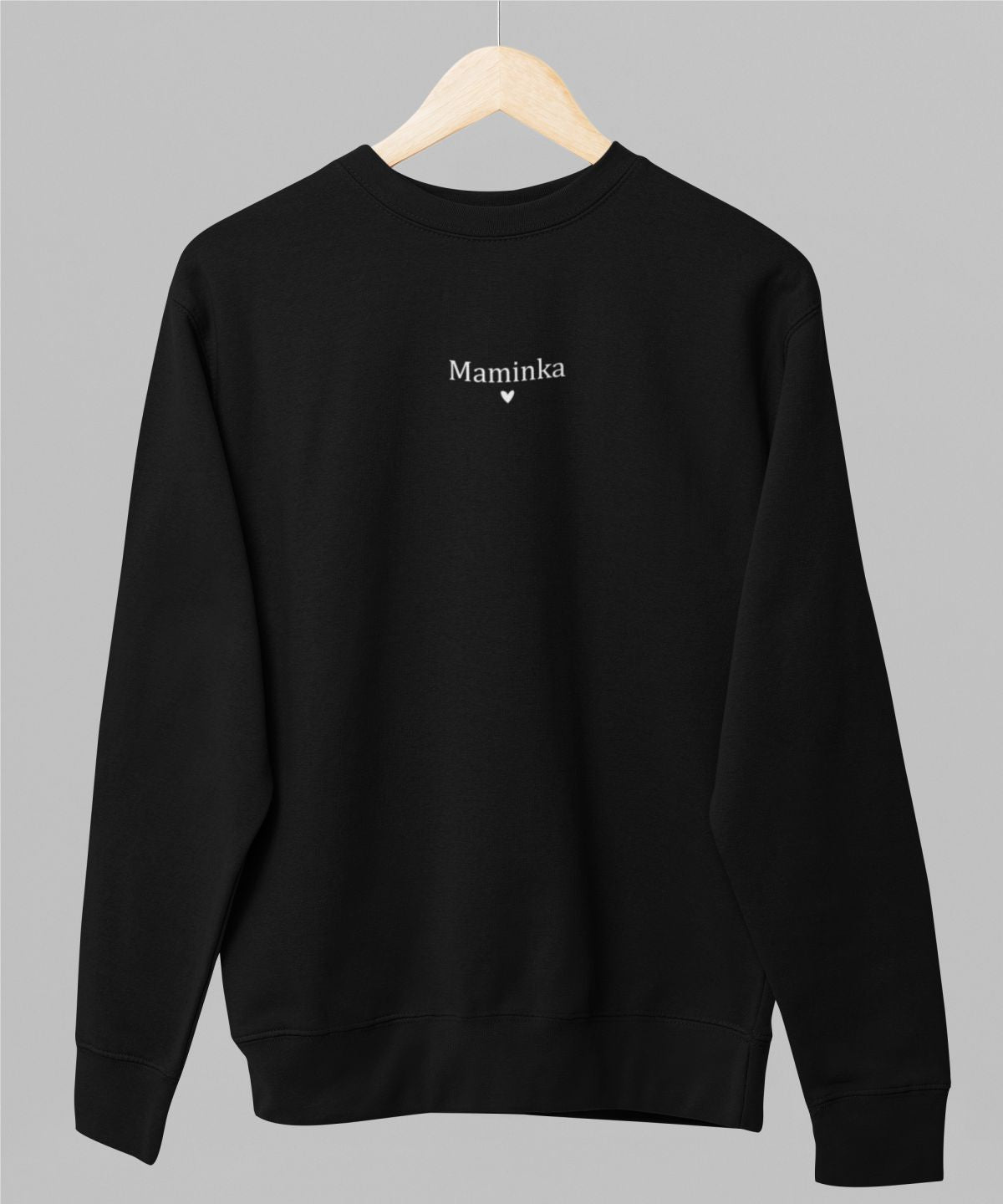 Černá unisex mikina "Maminka se srdíčkem"