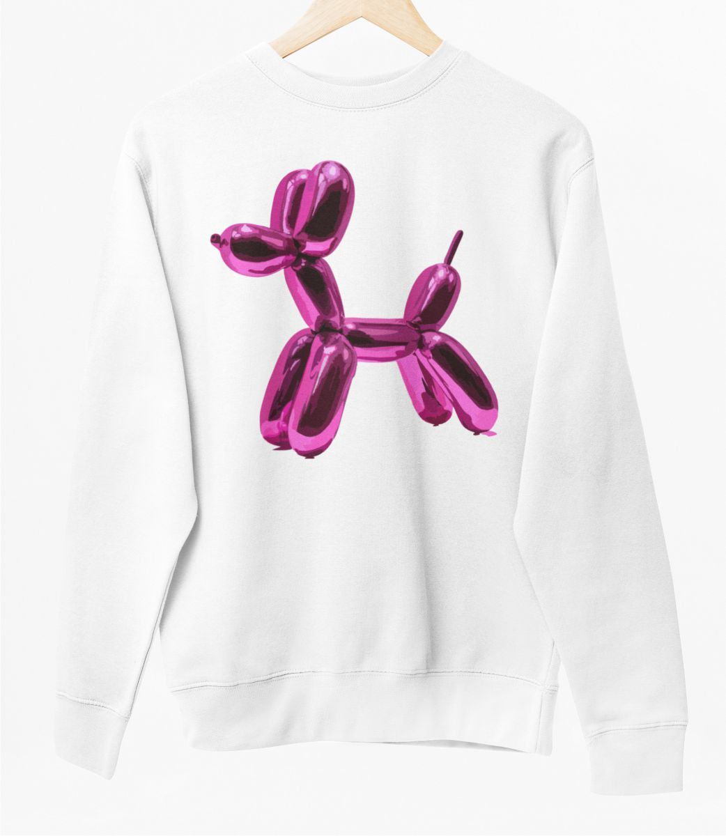 Vit UNISEX tröja “Metallischer Hund”