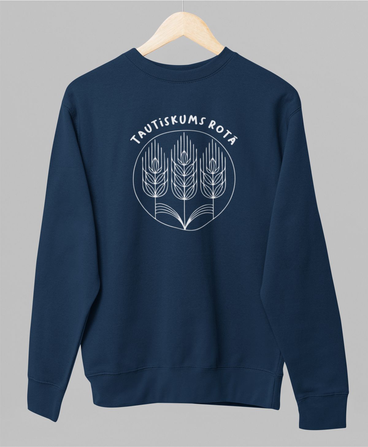 Zils UNISEX džemperis bez kapuces "Tautiskums rotā"